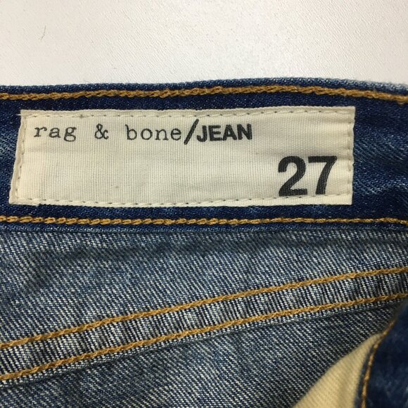 RAG & BONE Obispo Rebel 5 Pocket Logo Hardware Distressed Cuff Hem Denim Shorts - Picture 2 of 12